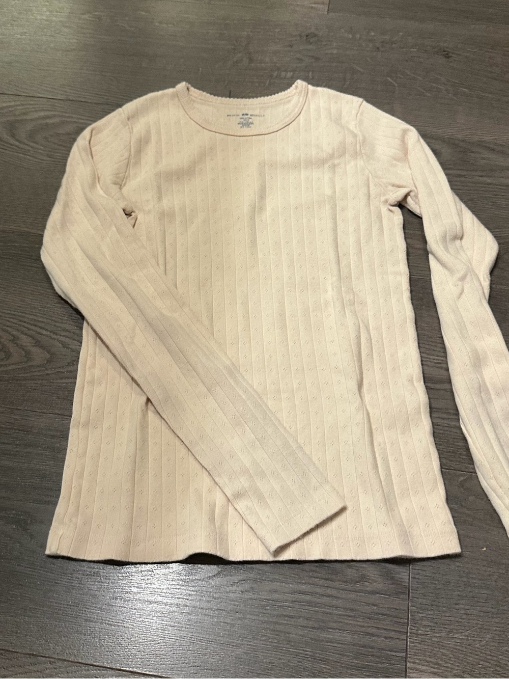 Brandy Melville Beige Pointelle Long Sleeve